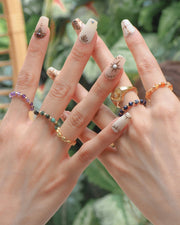 Ashliah - 18KGP Crystal Beaded Rings